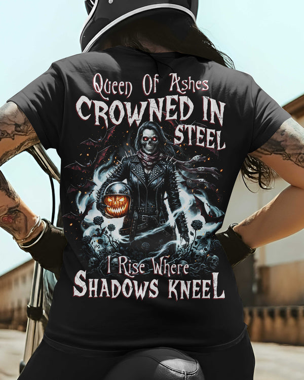 Queen Of Ashes Crowned In Steel I Rise Where Shadows Kneel Hoodie
