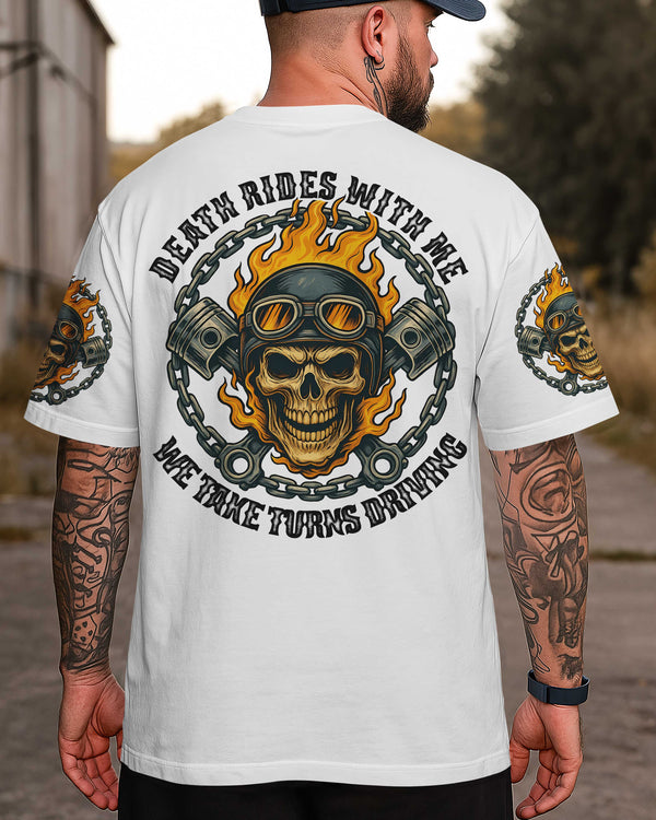 Death Rides With Me We Take Turns Driving Shirt